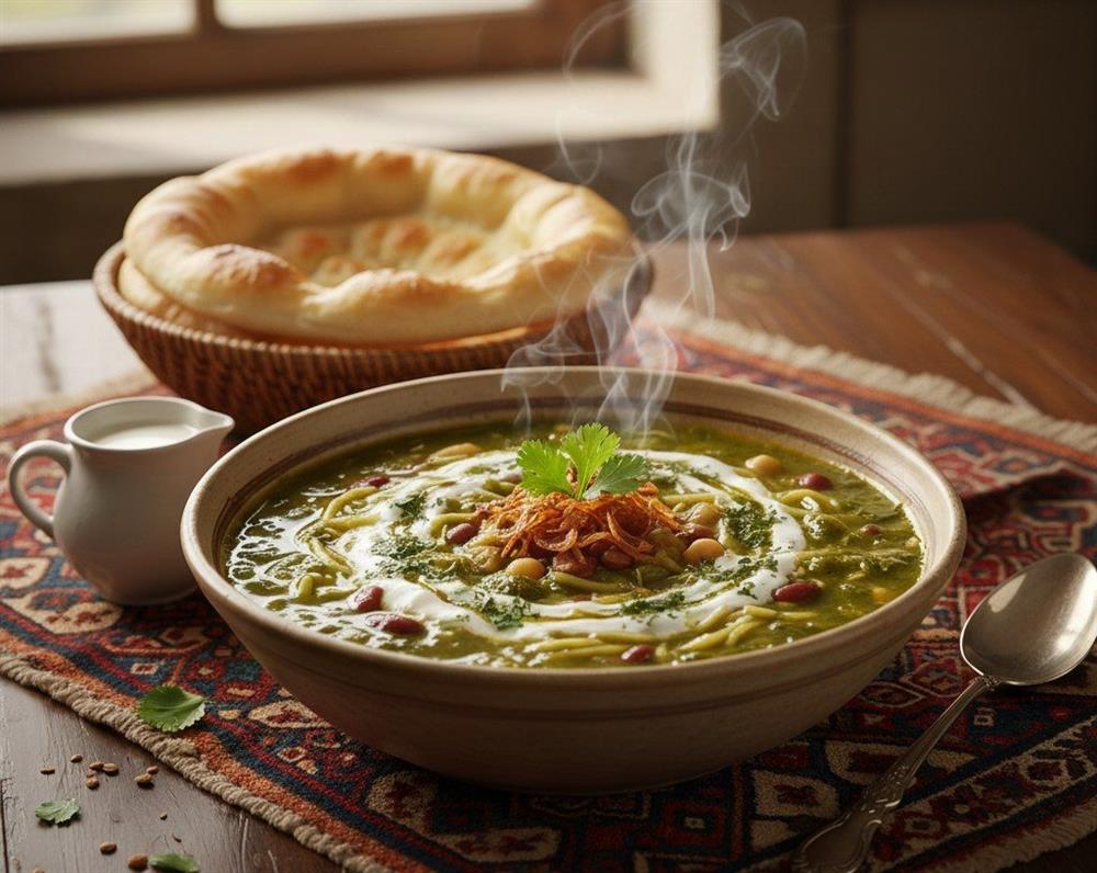 طرز تهیه آش رشته لعابدار